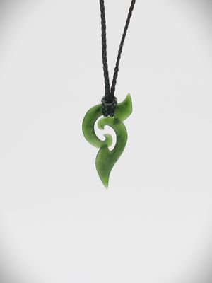 Moko Pounamu Double Koru Genuine NZ Kahurangi Greenstone - Ohakea