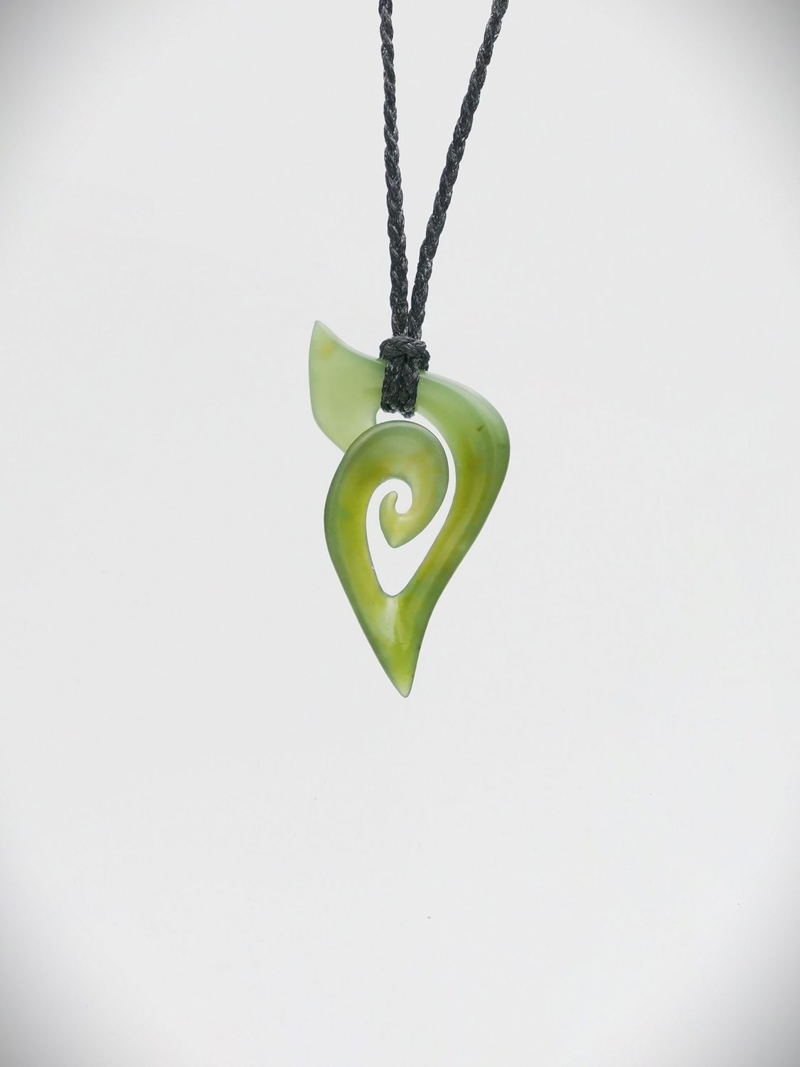 Moko Pounamu Hei Matau (Hook) Genuine NZ Kahurangi Greenstone - Awapuni