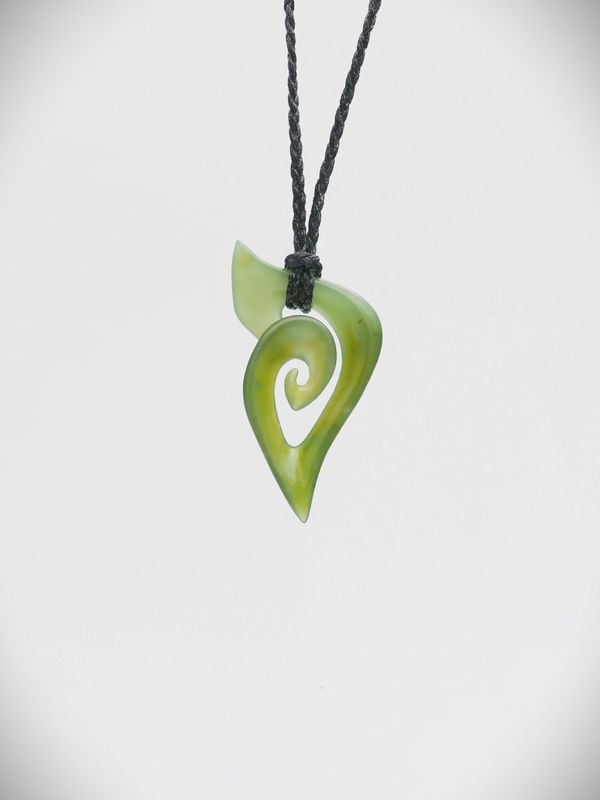 Moko Pounamu Koru Genuine NZ Kahurangi Greenstone - Awapuni