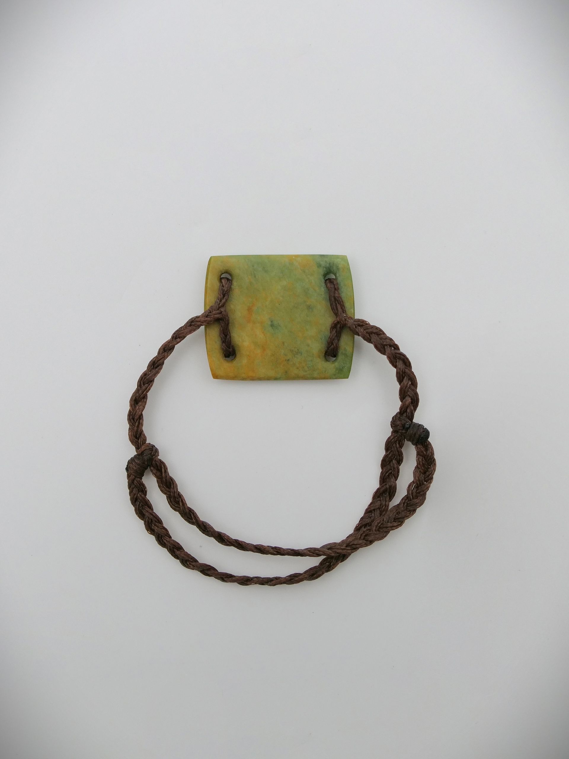 Moko Pounamu Adjustable Bracelet NZ Genuine Raukaraka Greenstone = 18412