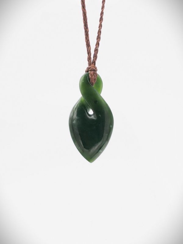 Moko Pounamu Pikorua Genuine NZ Kawakawa Greenstone - Tiraumea
