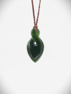 Moko Pounamu Pikorua Genuine NZ Kawakawa Greenstone - Tiraumea