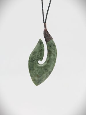 Moko Pounamu Hei Matau (Hook) NZ Genuine Raukaraka Greenstone - Ihuraua