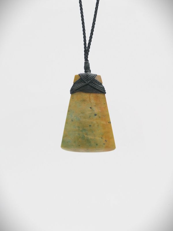 Moko Pounamu Angled Toki NZ Genuine Raukaraka Greenstone -Taneatua