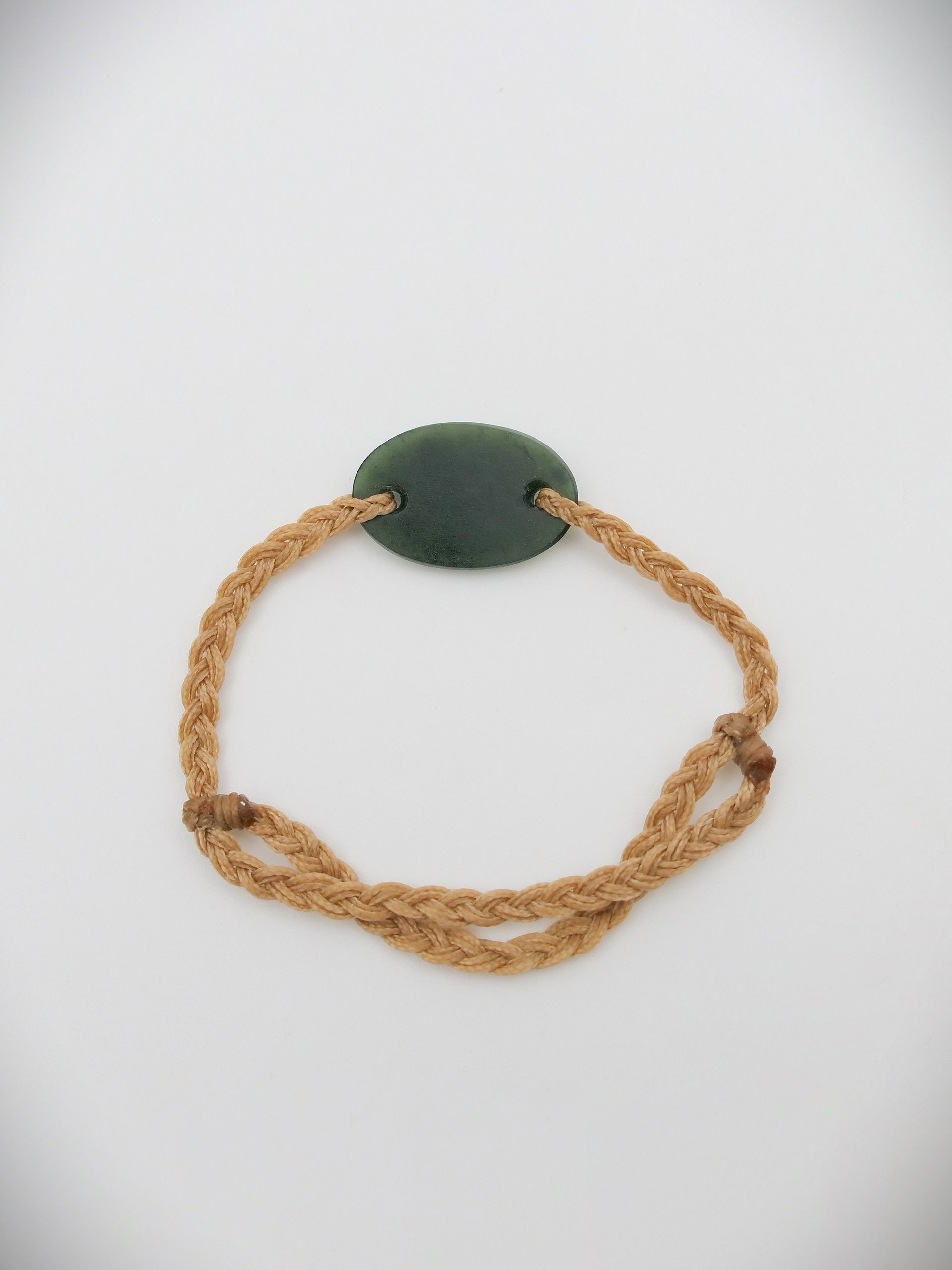 Moko Pounamu Adjustable Bracelet NZ Genuine Kawakawa Greenstone 18451