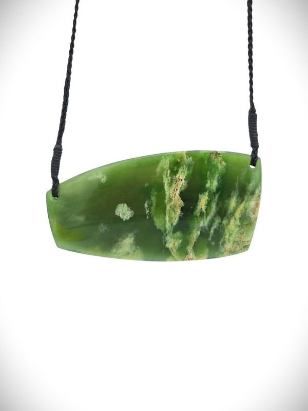 Moko Pounamu Kouma (Breastplate) NZ Genuine Marsden Flower Greenstone - Opanae