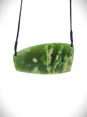 Moko Pounamu Kouma (Breastplate) NZ Genuine Marsden Flower Greenstone - Opanae