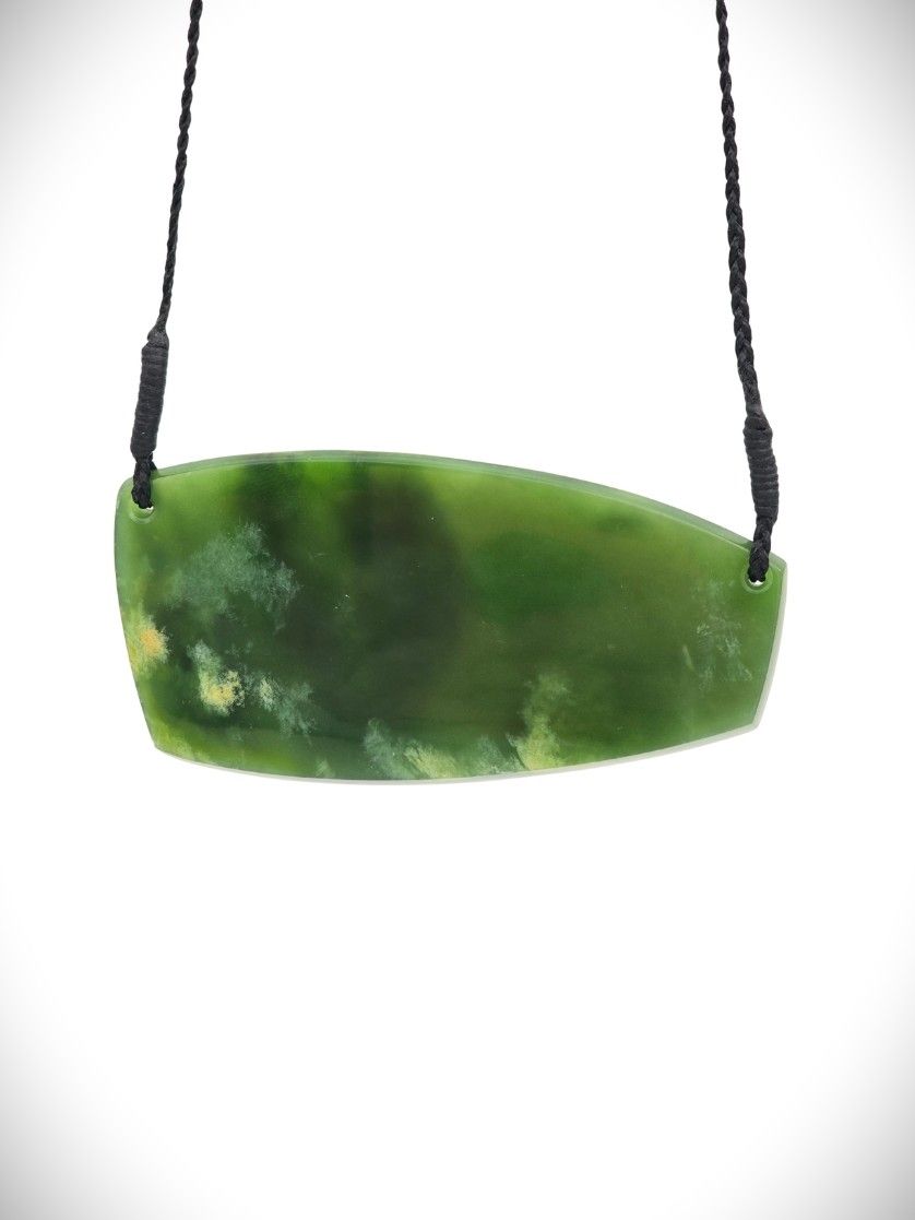 Moko Pounamu Kouma (Breastplate) NZ Genuine Marsden Flower Greenstone - Opanae