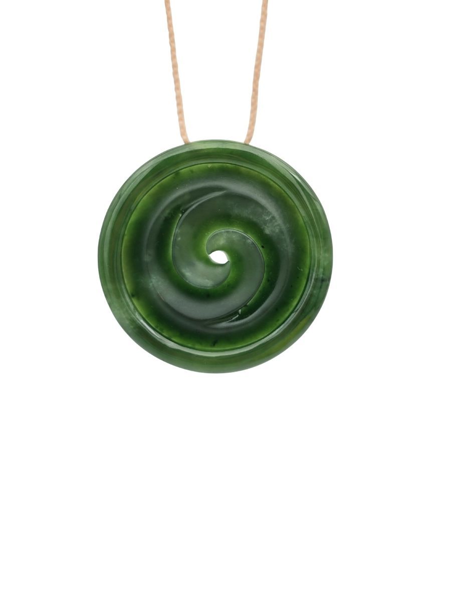 Moko Pounamu Koru Genuine NZ Kahurangi Greenstone - Kirikau