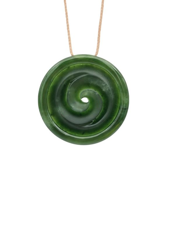 Moko Pounamu Koru Genuine NZ Kahurangi Greenstone - Kirikau