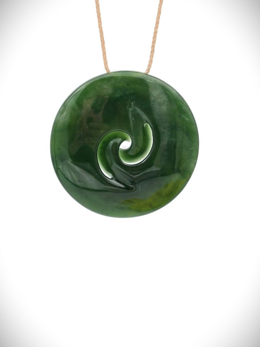 Moko Pounamu Koru Genuine NZ Kahurangi Greenstone - Kirikau