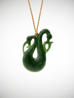 Moko Pounamu Manaia NZ Genuine Kawakawa Greenstone - Waireika