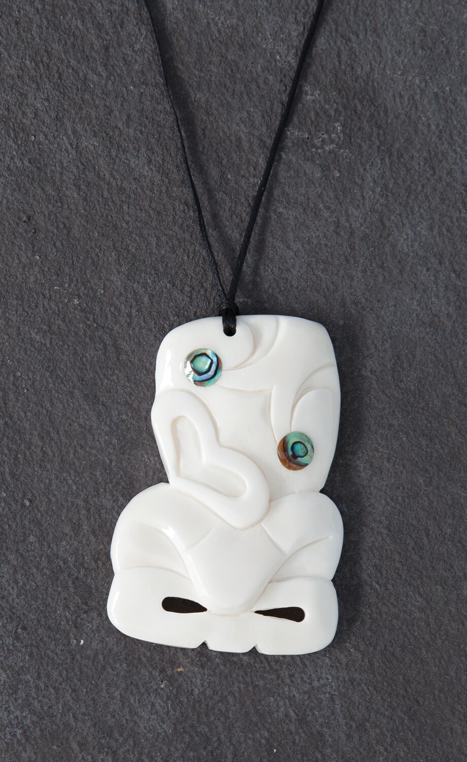 Moko Pounamu Bone Carving Tiki small AB13