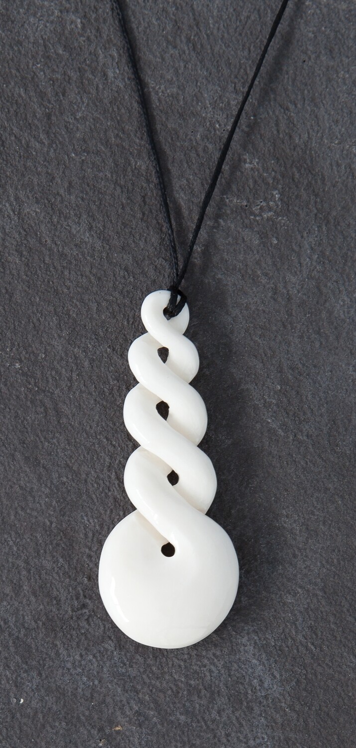 Moko Pounamu Bone Carving Five Twist - AB8 Moko Pounamu Bone Carving Five Twist - AB8