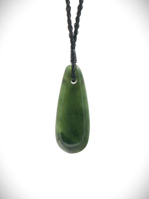 Moko Pounamu Roimata (Teardrop) NZ Genuine Kawakawa Greenstone - Ruapehu