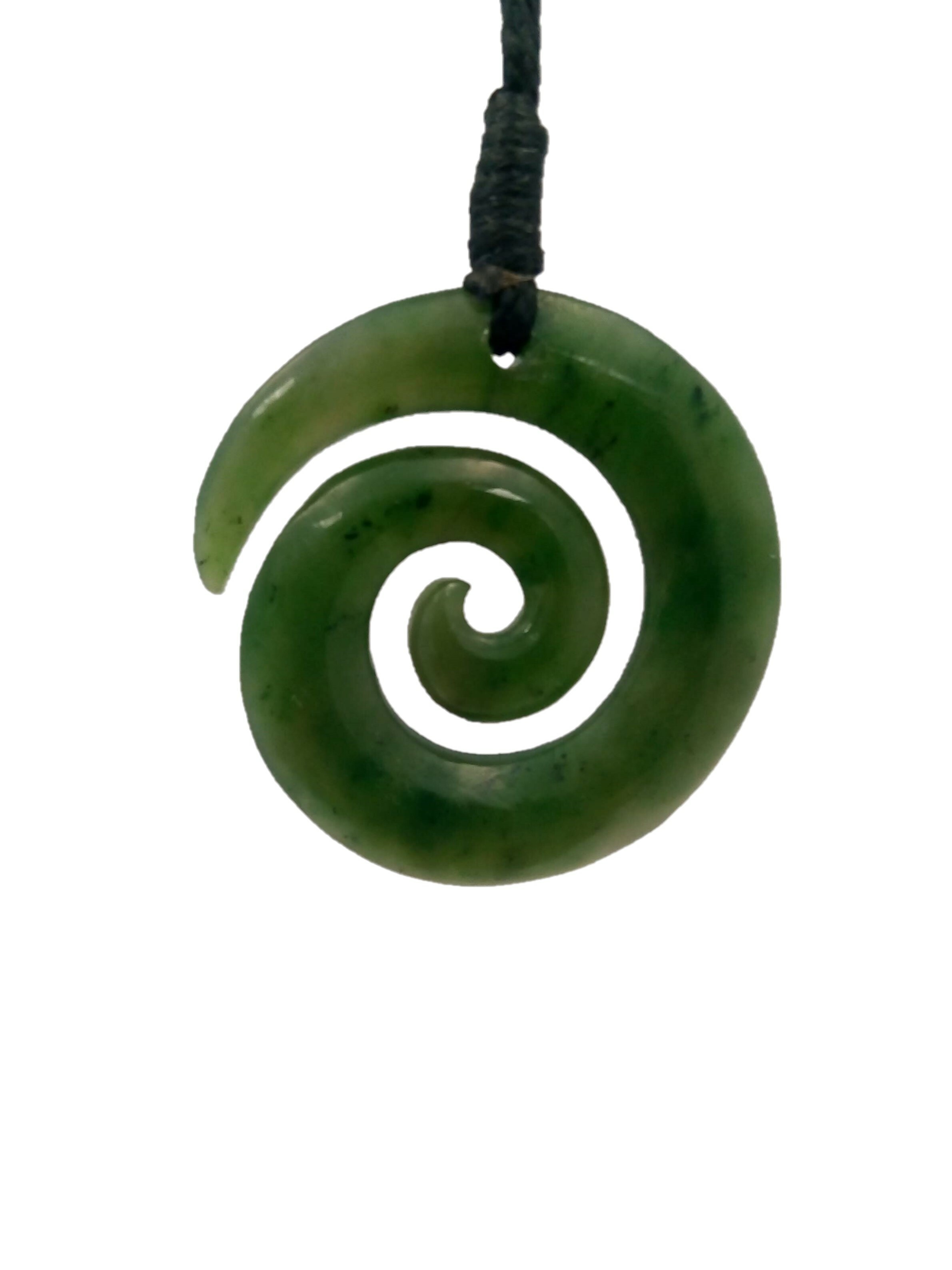 Moko Pounamu Koru NZ Genuine Kahurangi Greenstone - Peketa