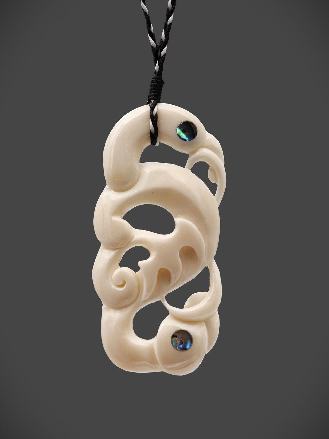 Moko Pounamu All Blacks Bone Carving Manaia - AB32