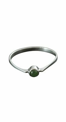 Moko Pounamu NZ Genuine Greenstone and Sterling Silver 3mm Round Stacker Ring - AM3RS Moko Pounamu NZ Genuine Greenstone and Sterling Silver 3mm Round Stacker Ring - AM3RS