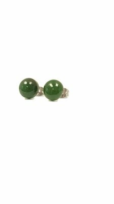 Moko Pounamu NZ Genuine Greenstone 5mm Round Stud Earrings - ESR