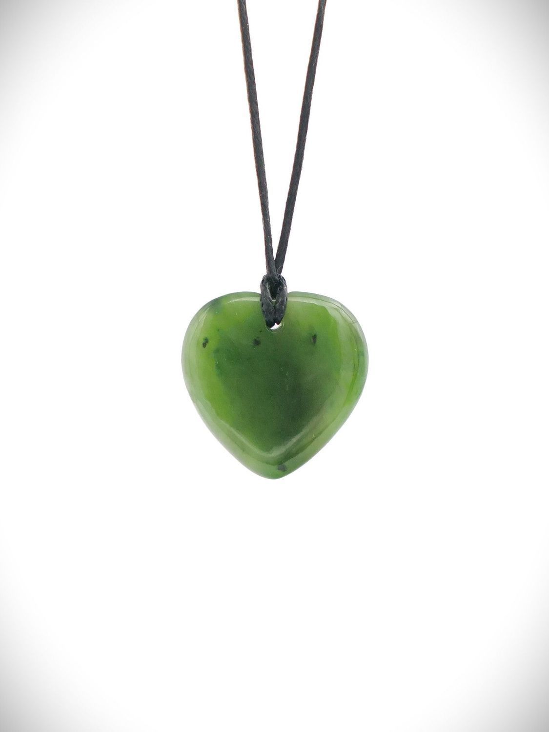Moko Pounamu Heart NZ Genuine Kawakawa Greenstone - Hunter Valley