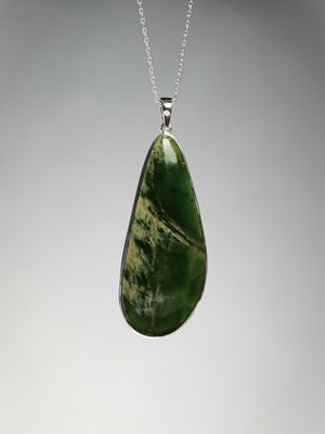 Moko Pounamu Marsden Flower Greenstone and Sterling Silver Pendant 00906 Moko Pounamu Marsden Flower Greenstone and Sterling Silver Pendant 00906