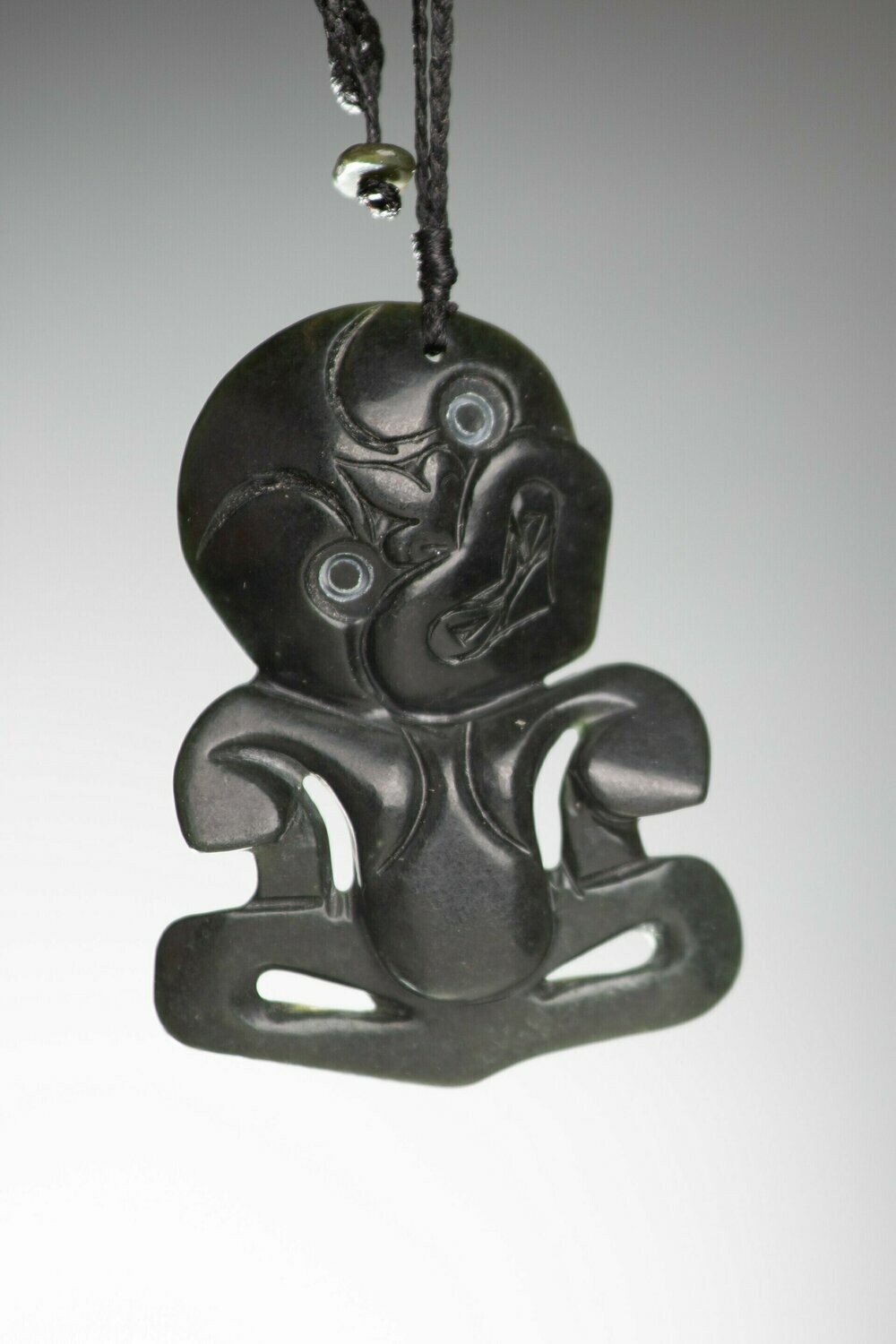 Moko Pounamu Tiki NZ Genuine Kawakawa Greenstone - Whataupoko Moko Pounamu Tiki NZ Genuine Kawakawa Greenstone - Whataupoko