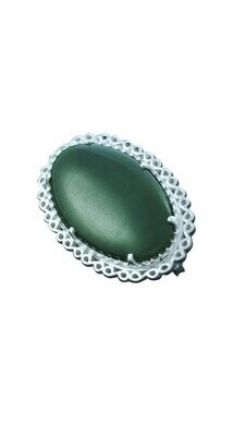 Moko Pounamu Oval Brooch Greenstone and Sterling Silver - AMB1S - SALE Moko Pounamu Oval Brooch Greenstone and Sterling Silver - AMB1S - SALE