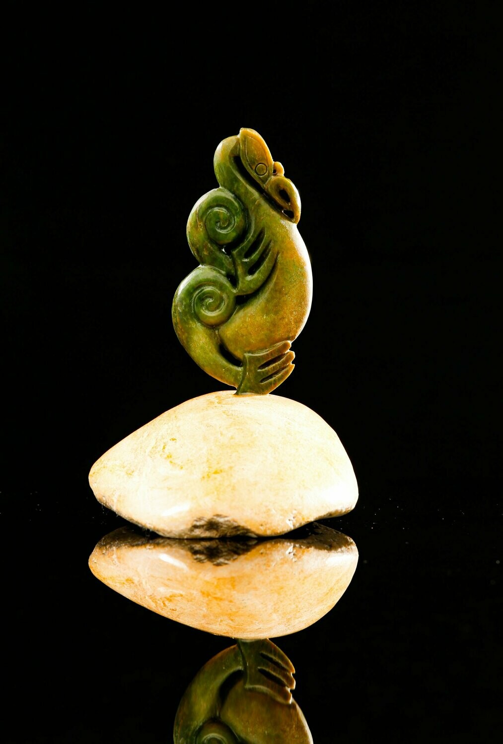 Moko Pounamu Manaia NZ Genuine Marsden Flower Greenstone - Awaroa Moko Pounamu Manaia NZ Genuine Marsden Flower Greenstone - Awaroa