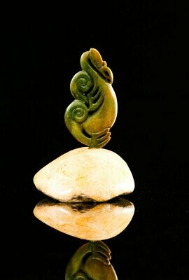 Moko Pounamu Manaia NZ Genuine Marsden Flower Greenstone - Awaroa