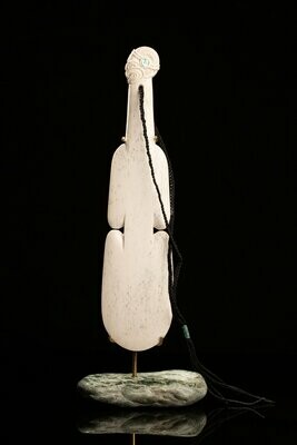 Moko Pounamu Patu NZ Genuine Whale Bone - Omakere Moko Pounamu Patu NZ Genuine Whale Bone - Omakere