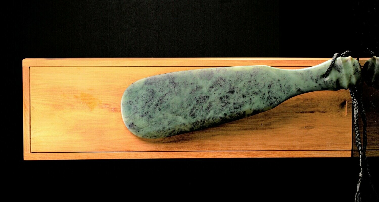 Moko Pounamu Mere NZ Genuine Hapopo Greenstone - Te Tutu Moko Pounamu Mere NZ Genuine Hapopo Greenstone - Te Tutu