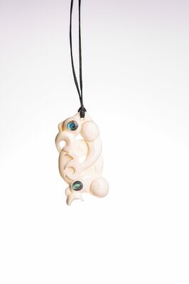 Moko Pounamu Bone Carving Manaia AB16 Moko Pounamu Bone Carving Manaia AB16