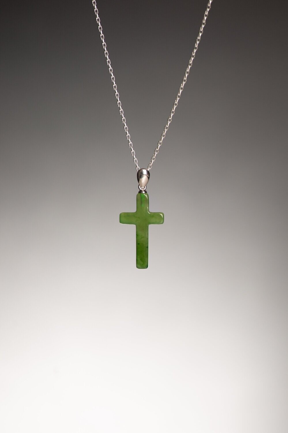 Moko Pounamu Genuine NZ Kahurangi and Sterling Silver Cross Pendant Moko Pounamu Genuine NZ Kahurangi and Sterling Silver Cross Pendant
