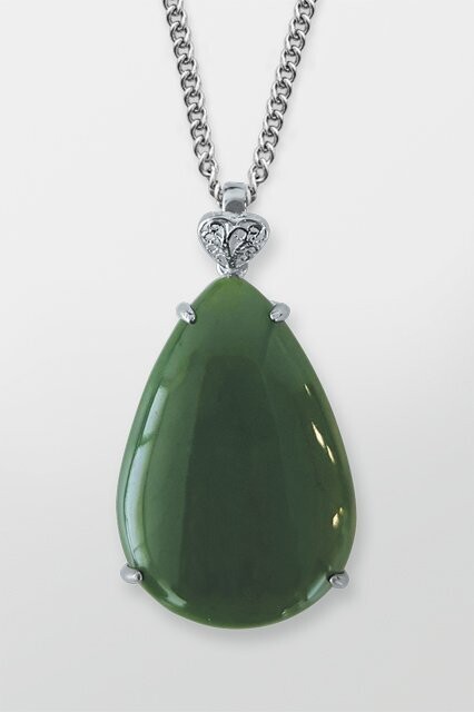 Moko Pounamu Greenstone and Sterling Silver Pendant - CS2333 SALE Moko Pounamu Greenstone and Sterling Silver Pendant - CS2333 SALE