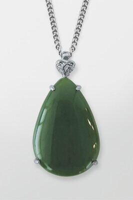 Moko Pounamu Greenstone and Sterling Silver Pendant - CS2333 SALE Moko Pounamu Greenstone and Sterling Silver Pendant - CS2333 SALE