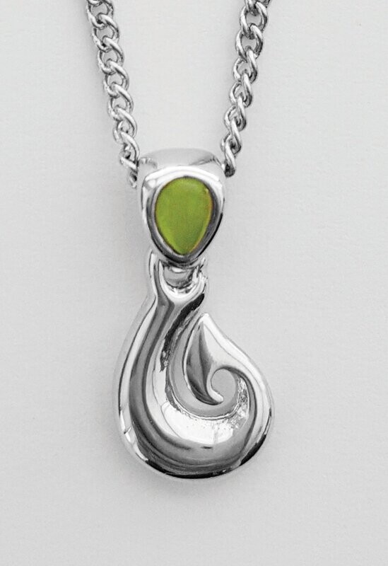 Moko Pounamu Greenstone Hook Pendant - BRP04