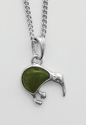 Moko Pounamu Genuine NZ Pounamu Kiwi Pendant - BRP16 Moko Pounamu Genuine NZ Pounamu Kiwi Pendant - BRP16