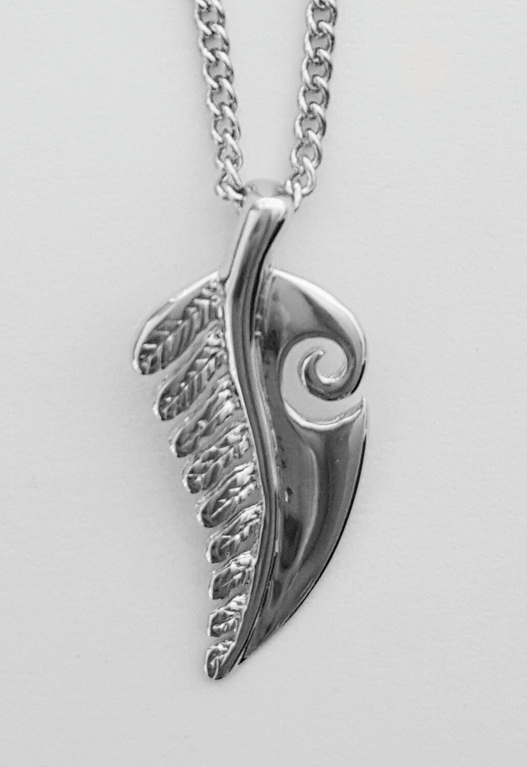 Moko Pounamu Fern Koru Pendant - BRP01