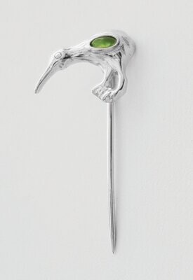 Moko Pounamu Genuine NZ Pounamu Kiwi Pin - BRP21 Moko Pounamu Genuine NZ Pounamu Kiwi Pin - BRP21