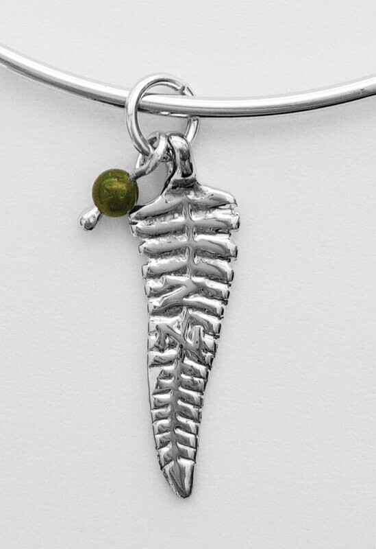 Moko Pounamu Greenstone Fern Bangle - BRP43