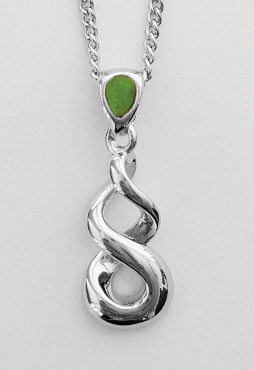 Moko Pounamu Greenstone Double Twist Pendant - BRP-P-08 Moko Pounamu Greenstone Double Twist Pendant - BRP-P-08