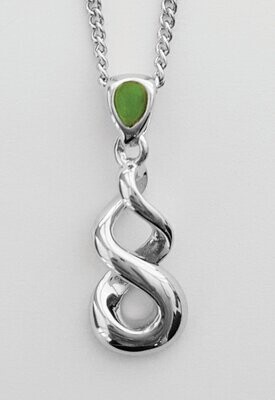 Moko Pounamu Genuine NZ Pounamu Double Twist Pendant - BRP08