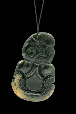 Moko Pounamu Hei Tiki Genuine NZ Kawakawa Flower Greenstone - Matakowhai Moko Pounamu Hei Tiki Genuine NZ Kawakawa Flower Greenstone - Matakowhai