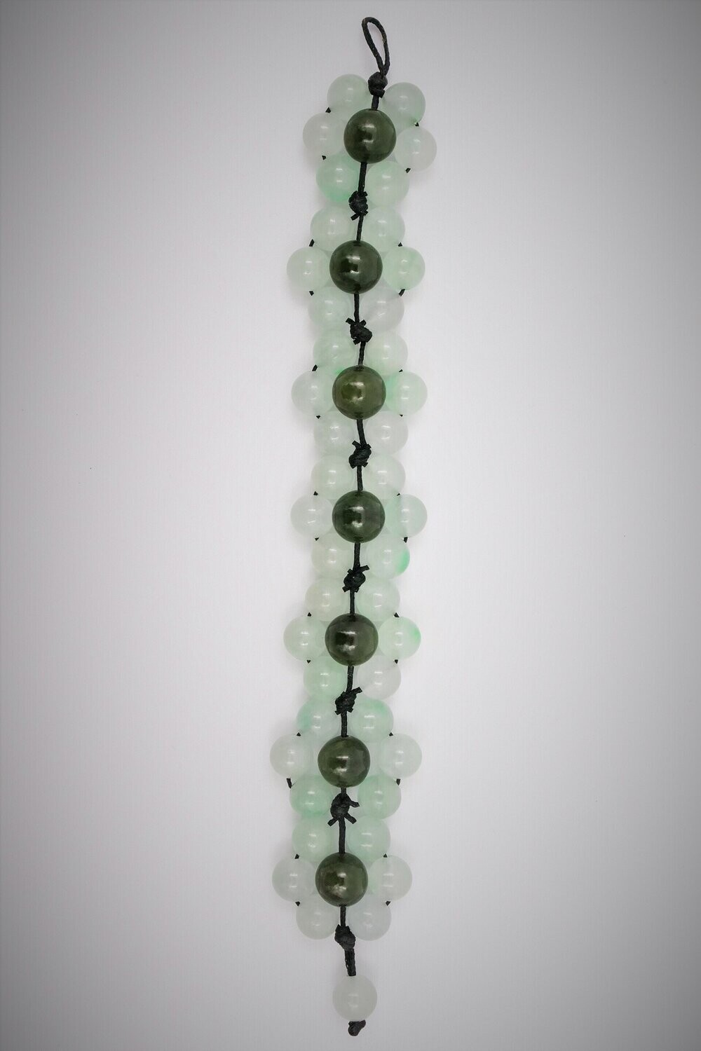 Moko Pounamu Nephrite Jade and Jadeite Bead  Bracelet 05116