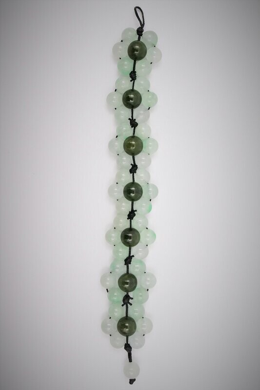 Moko Pounamu Nephrite Jade and Jadeite Bead  Bracelet 05116