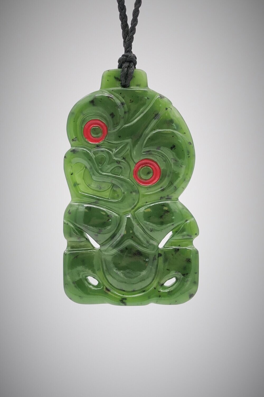 Moko Pounamu Hei Tiki Genuine NZ Kahurangi Pounamu - Whenuanui Bay