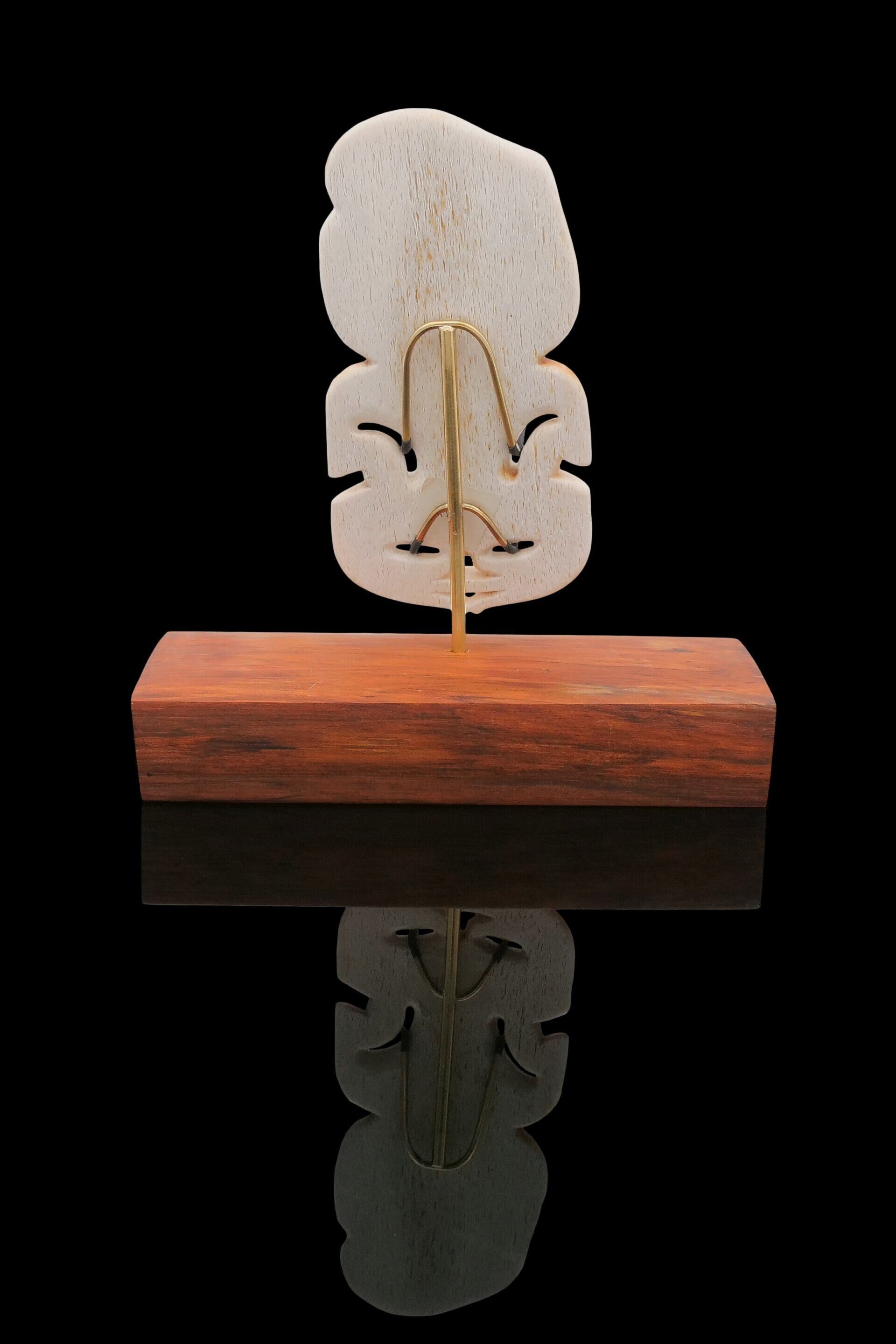 Moko Pounamu Tiki Genuine Whale Bone Carving - Waipawa