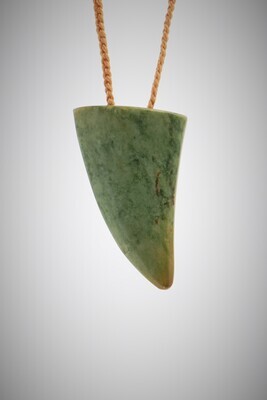Moko Pounamu Rei Niho (Whale Tooth) NZ Genuine Auhunga Flower Greenstone - Waikura Moko Pounamu Rei Niho (Whale Tooth) NZ Genuine Auhunga Flower Greenstone - Waikura