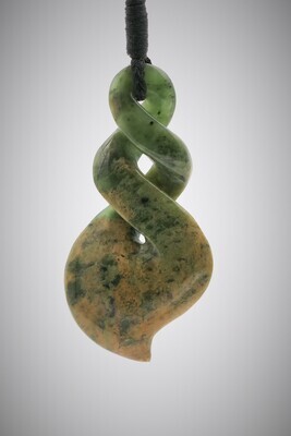 Moko Pounamu Double Pikorua NZ Genuine Marsden Flower Greenstone - Waikalabubu Moko Pounamu Double Pikorua NZ Genuine Marsden Flower Greenstone - Waikalabubu