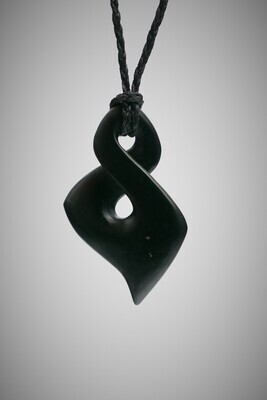 Moko Pounamu Contemporary Single Pikorua NZ Genuine Kawakawa Greenstone - Humuhumu